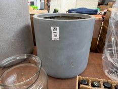GREY CYLINDRICAL PLANT POT - DIAMETER 13