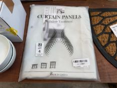 WHITE CURTAIN PANEL SET - SIZE UNKNOWN