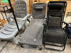 GREY FOLDABLE SUN LOUNGER