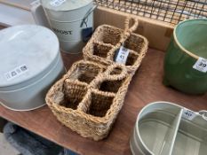 2X GARDEN TRADING WOVEN BOTTLE HOLDERS