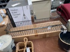 GARDEN TRADING LONG CHARCOAL BASKET WALL SHELF