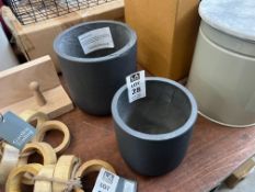 PAIR OF GREY STRATTON PLANT POTS