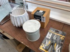 GARDEN TRADING BROMPTON COLLECTION CLAY BISCUIT TIN W/ MARBLE TOP