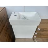 WALL MOUNTED COMPACT VANITY UNIT 400MM GLOSS WHITE COMPLETE WITH BASIN (IN BOX)
