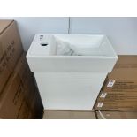 WALL MOUNTED COMPACT VANITY UNIT 400MM GLOSS WHITE COMPLETE WITH BASIN (IN BOX)