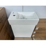 WALL MOUNTED COMPACT VANITY UNIT 400MM GLOSS WHITE COMPLETE WITH BASIN (IN BOX)