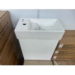 WALL MOUNTED COMPACT VANITY UNIT 400MM GLOSS WHITE COMPLETE WITH BASIN (IN BOX)