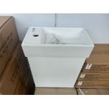 WALL MOUNTED COMPACT VANITY UNIT 400MM GLOSS WHITE COMPLETE WITH BASIN (IN BOX)