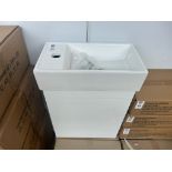 WALL MOUNTED COMPACT VANITY UNIT 400MM GLOSS WHITE COMPLETE WITH BASIN (IN BOX)