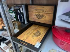 2X VINTAGE PORT DETAIL SERVING TRAYS
