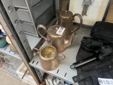 3X VINTAGE SILVER-PLATED TEAPOTS / CANISTER