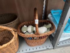 WICKER BASKET W/ PET TOYS