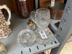 4X ASSORTED CRYSTAL ITEMS INC. ASHTRAYS