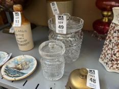 WATERFORD BISCUIT BARREL & JAM JAR