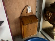 ANTIQUE WOODEN WALL MOUNTED SALT BOX