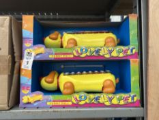 2X LOVELY PET FUNNY PULL ALONG XYLOPHONE DOGS (NEW)