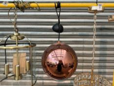 RETRO COPPER MIRRORED DOME LIGHT FITTING