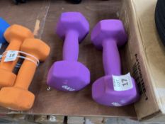 PAIR OF PURPLE 6KG DUMBBELLS