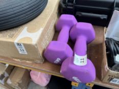 PAIR OF PURPLE 6KG DUMBBELLS