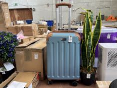 LUGG DENIM BLUE & BROWN CABIN SUITCASE (NEW)