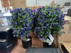 PAIR OF ARTIFICIAL BOXWOOD TOPIARY BALL TREES
