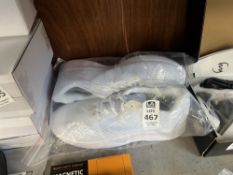 PAIR OF WHITE LACE UP TRAINERS - UK 9.5 (NEW)