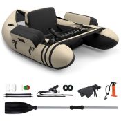 BEIGE INFLATABLE FISHING FLOAT TUBE W/ PUMP