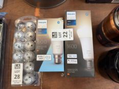 2X ASSORTED PHILIPS HUE WHITE SMART LIGHT BULBS