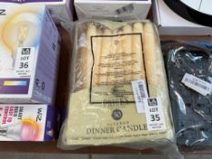 BOX OF APPROX. 50PC PRICE'S TAPERED DINNER CANDLES