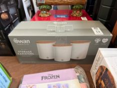 SWAN COTTON WHITE 3PC STORAGE CANISTER SET