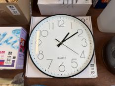 BLACK MODERN 12" SILENT WALL CLOCK
