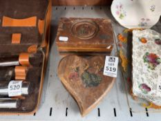 WOODEN HAND PAINTED JEWELLERY BOX & TRINKET BOX