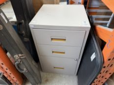 GREY 3-DRAWER METAL FILING CABINET