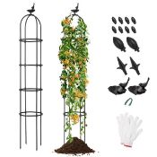 BLACK 2PC GARDEN OBELISK TRELLIS SET