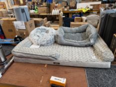 XL FEANDDREA GREY MEMORY FOAM FLEECE PET BED