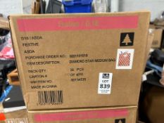 BOX OF 36X DIAMOND STAR MEDIUM GIFT BAGS (NEW)