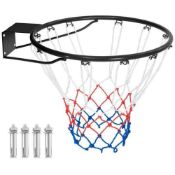 BLACK 15" BASKETBALL RIM & FITTINGS
