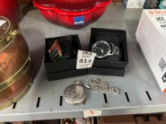 2X ASSORTED WATCHES & POCKET WATCH