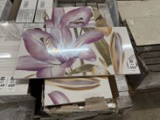 4X BOXES FANAL TILES 25CM X 50CM ALLEGRO FLORAL DÉCOR 1.25SQM PER BOX
