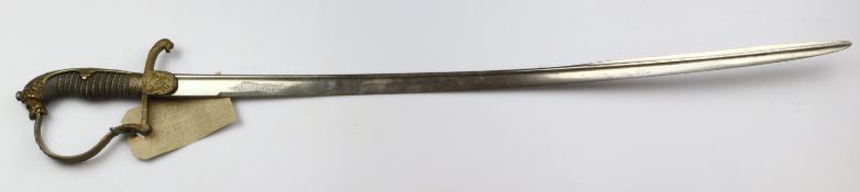 Imperial German officers sword (no scabbard) blade maker marked 'M.N.Eumann Hoflieferant -