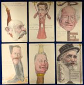Postcards, Boer War, 6 Political Cartoons by Orens 1902 (gd, 1 with corner crease)