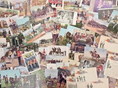 Postcards, Military, approx 100 cards, RPs, artist drawn and printed to include 1st CB King's