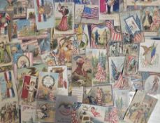 Postcards, USA Greetings, approx. 50 cards to include patriotic, George Washington, Decoration