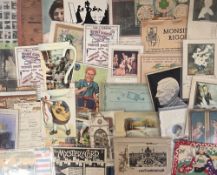 Postcards, 50+ Novelty cards to include 'Transparographs', mechanical, hold to lights, finger