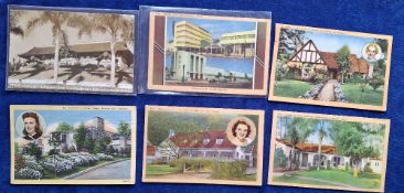 Postcards, Homes, 77 cards nearly all featuring Homes of Famous Film Stars, including Ginger Rogers,
