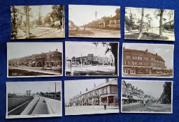 Postcards, Surrey, 60 cards with many RP's including Belgian Basket making School for Disabled