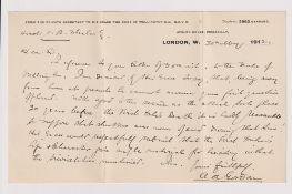 Ephemera, The Duke of Wellington, 2 letters written by Major Archibald Alexander Gordon, Private
