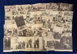 Postcards, Bruce Bairnsfather 'Fragments From France', a collection of 15 sets of 6 cards Nos 1,2,