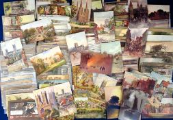 Postcards, Artists, an attractive selection of approx. 500 artist drawn cards to include flowers,