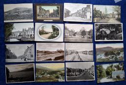 Postcards, Scotland, over 280 cards mainly Perthshire including Blairgowrie, Crianlarich, Tay St